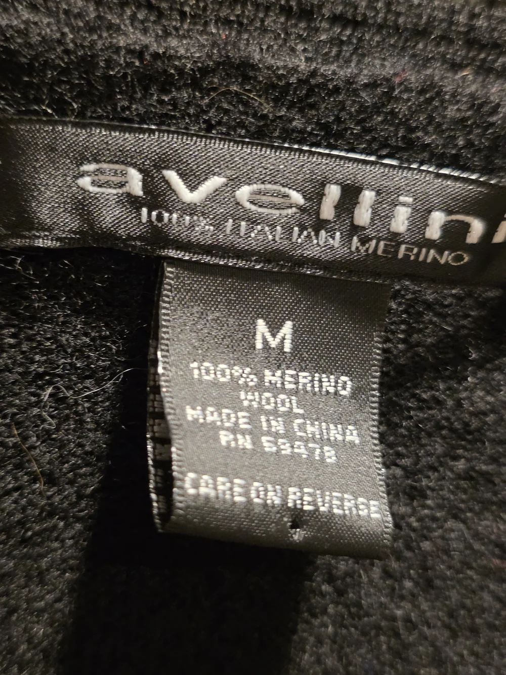 ✴️Avellini Black Wrap-Style Sweater 100% Ital Merino Wool Size Med, Fits Like Sm